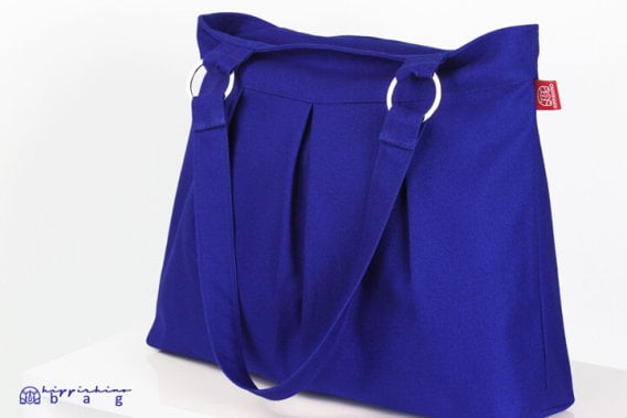 Blue Canvas Shoulder Bag