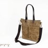 Waxed Tote Bag with Leather Strap