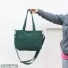 Canvas Shoulder Bag Detachable Crossbody Strap Everyday Tote Grass Green