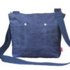 Waxed Medium Tote Bag Navy Blue Long Cotton Webbing Strap Fully Lined Day Bag Sturdy Rustic