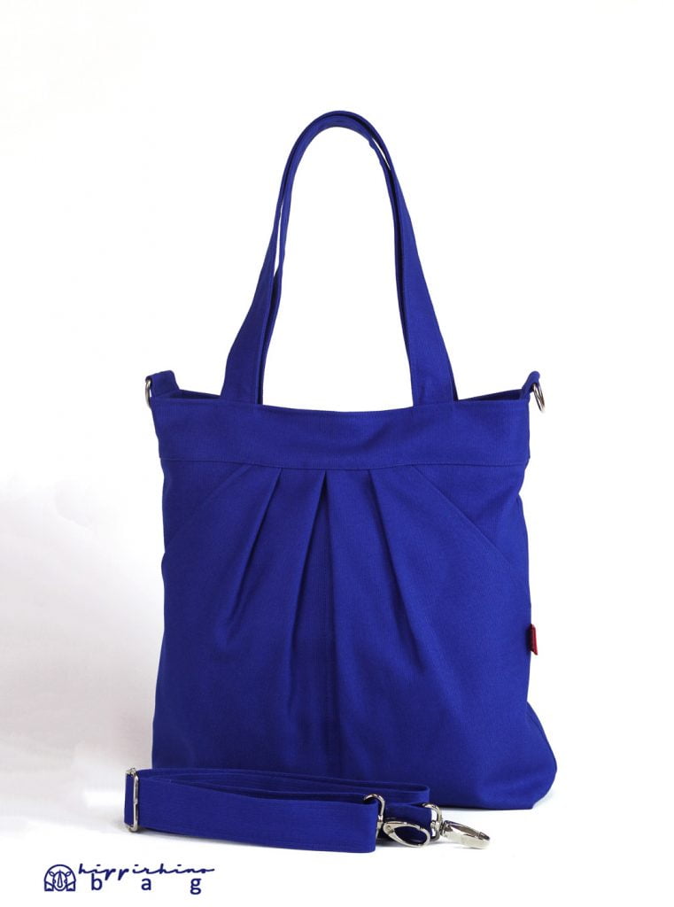 Blue canvas purse bag colorful gift ideas diaper casual handmade bag