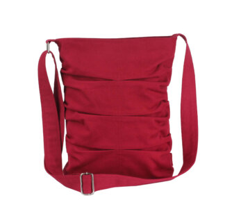 Maroon Small Canvas Tote Bag Wrinkle Style Novelty Crossbody Weekender Vegan Cotton Teen Girl Book Tablet Bag