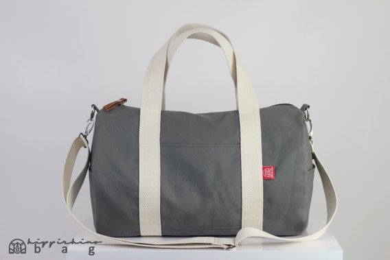 Grey Duffle Unisex Sport Bag