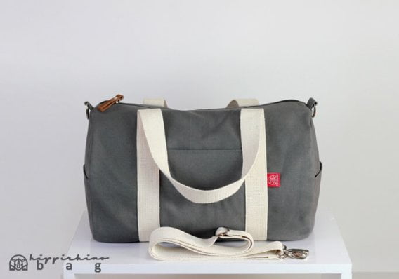 Grey Duffle Unisex Sport Bag