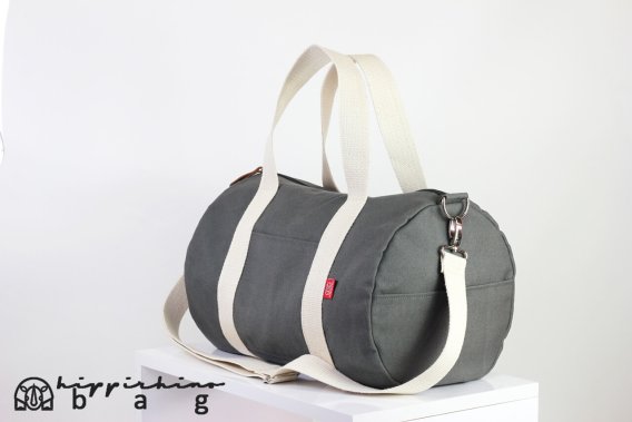 Grey Duffle Unisex Sport Bag