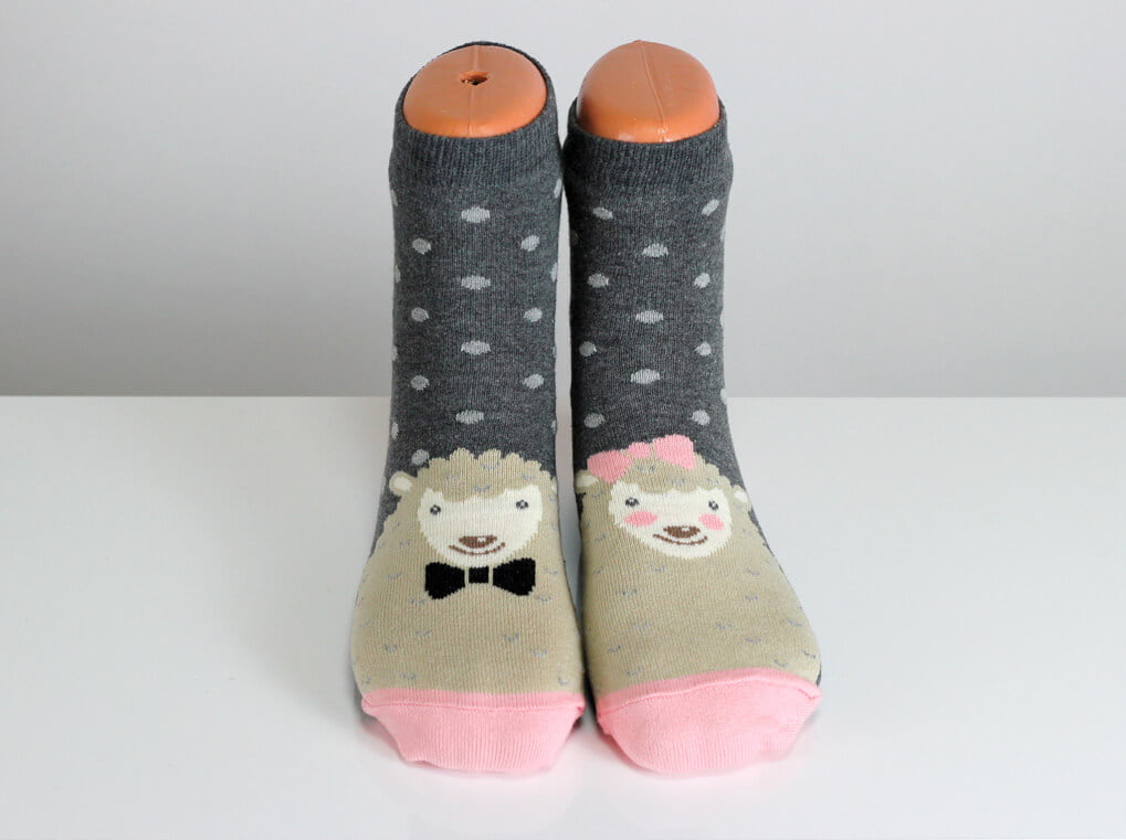 Women's Sheep Socks Doted Gray Happy Love Socks - Hippirhino Purses ...