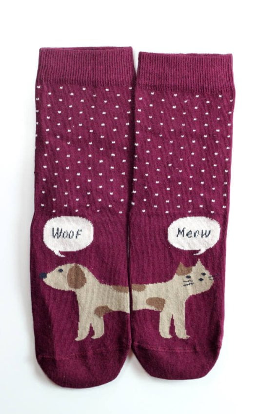 dog cat funny socks