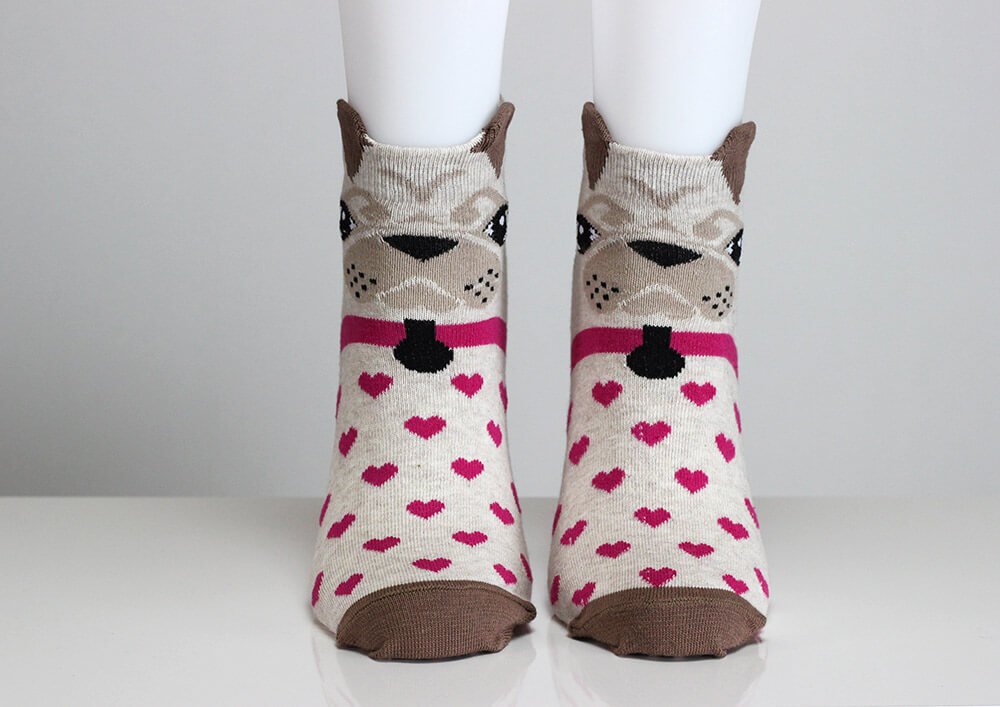 3D Ear Cartoon Animal Cute Dog Hearts Comfortable Soft Ankle Socks