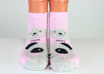 pink teddy mom socks