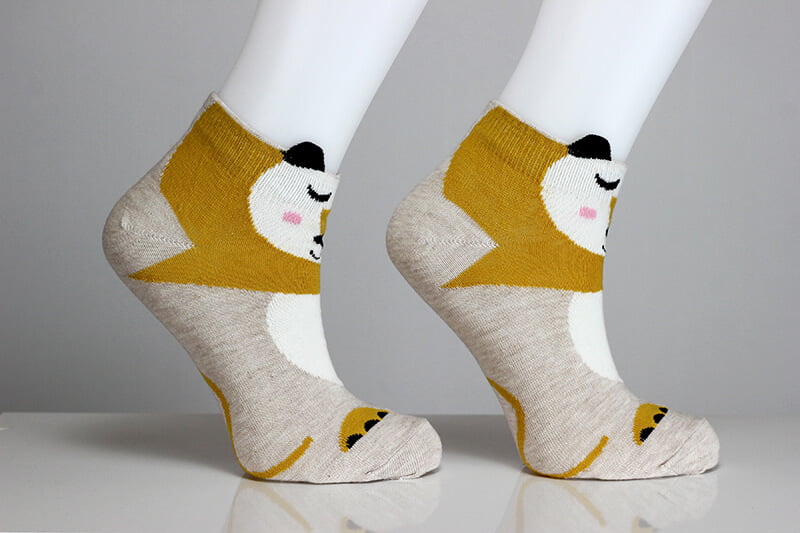Panda Bear Socks Novelty 3D Ear Animal Ankle Socks Comfortable Cute