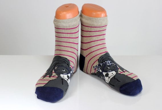 Women's kitty cat faced striped casual socks birthday gifts cat lover ...