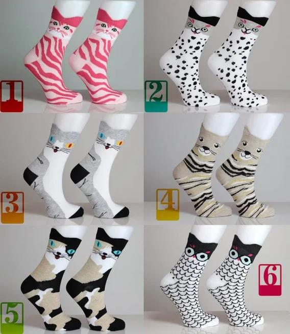 Colorful Cat Socks