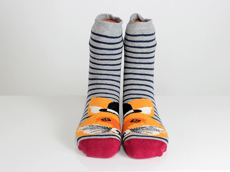 Fox Face Socks Striped Free Shipping Happy Funny Socks