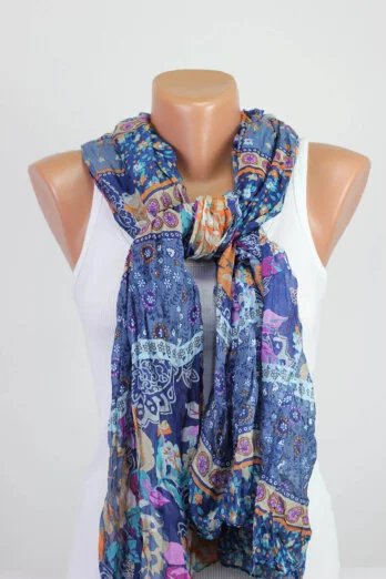 Blue Floral Scarf Blue Floral Scarf