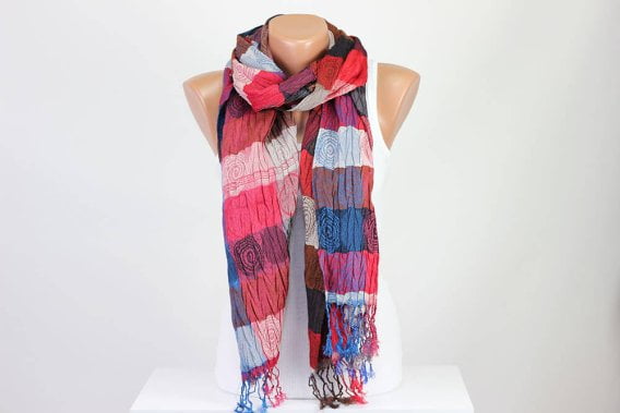 Crinkle Crumpled Crushed Scarf