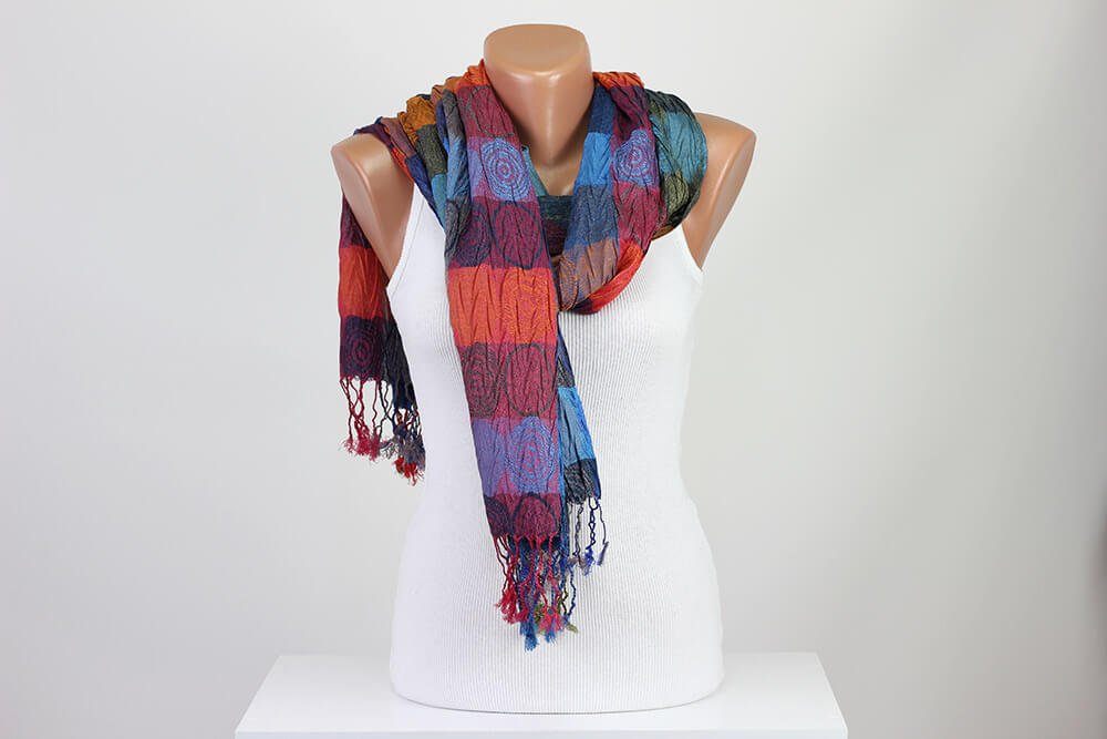 Twisted Crinkle Scarf Shawl Wrap Crumpled Crushed Women Accessories