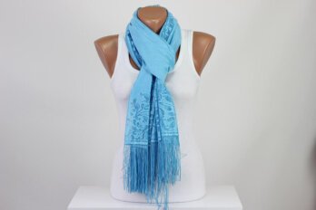 Blue Perforated Scarf