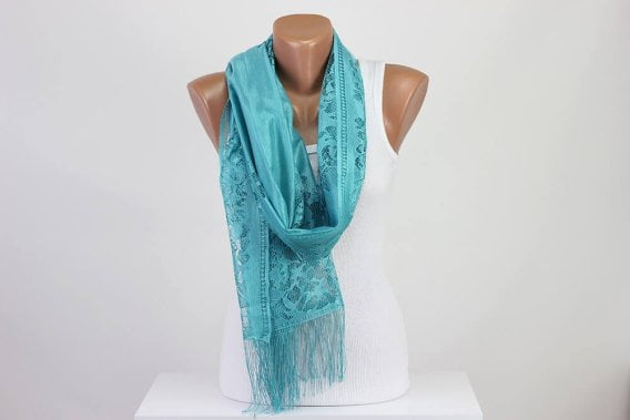 Perforated Silky Scarf