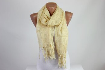 Yellow Perforated Scarf
