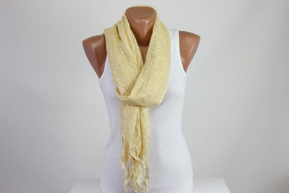 Yellow Perforated Scarf