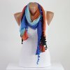 Colorful pompom scarf