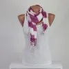 Pink White Striped Scarf