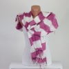 Pink White Striped Scarf