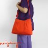 Orange Small Pleated Canvas Bag