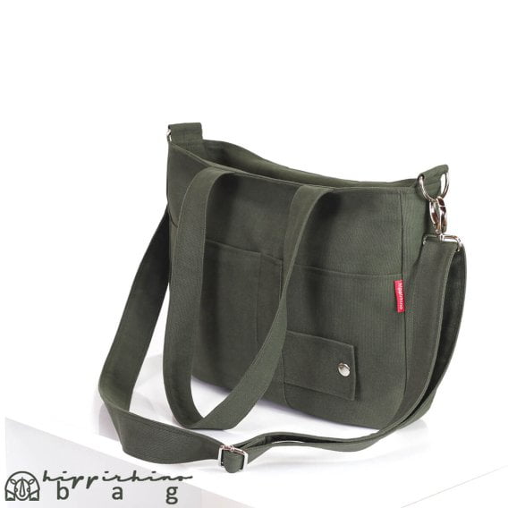 Dark Green Canvas Ladies Bag