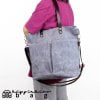 Gray waxed tote bag leather strap