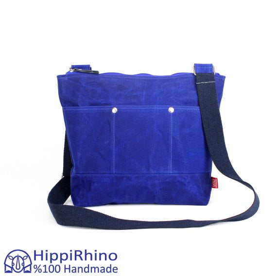 Blue Waxed Tote Bag
