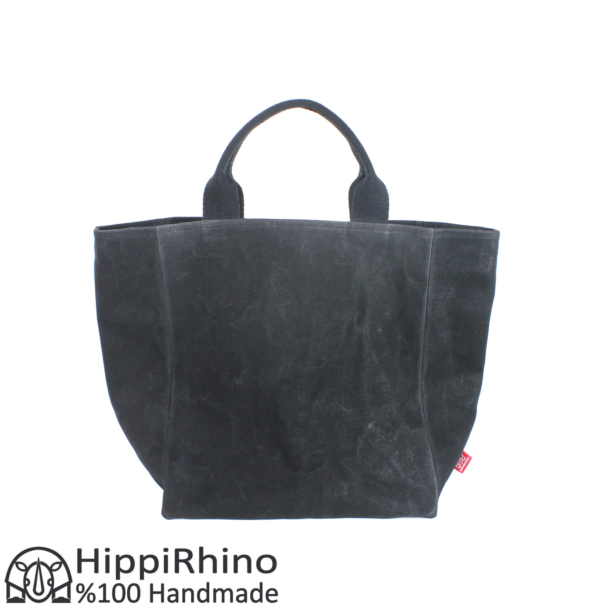 Large Waxed Canvas Tote Bag With Leather Handles / Canvas 