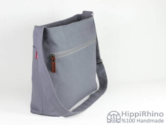 Grey Cotton Messenger Bag