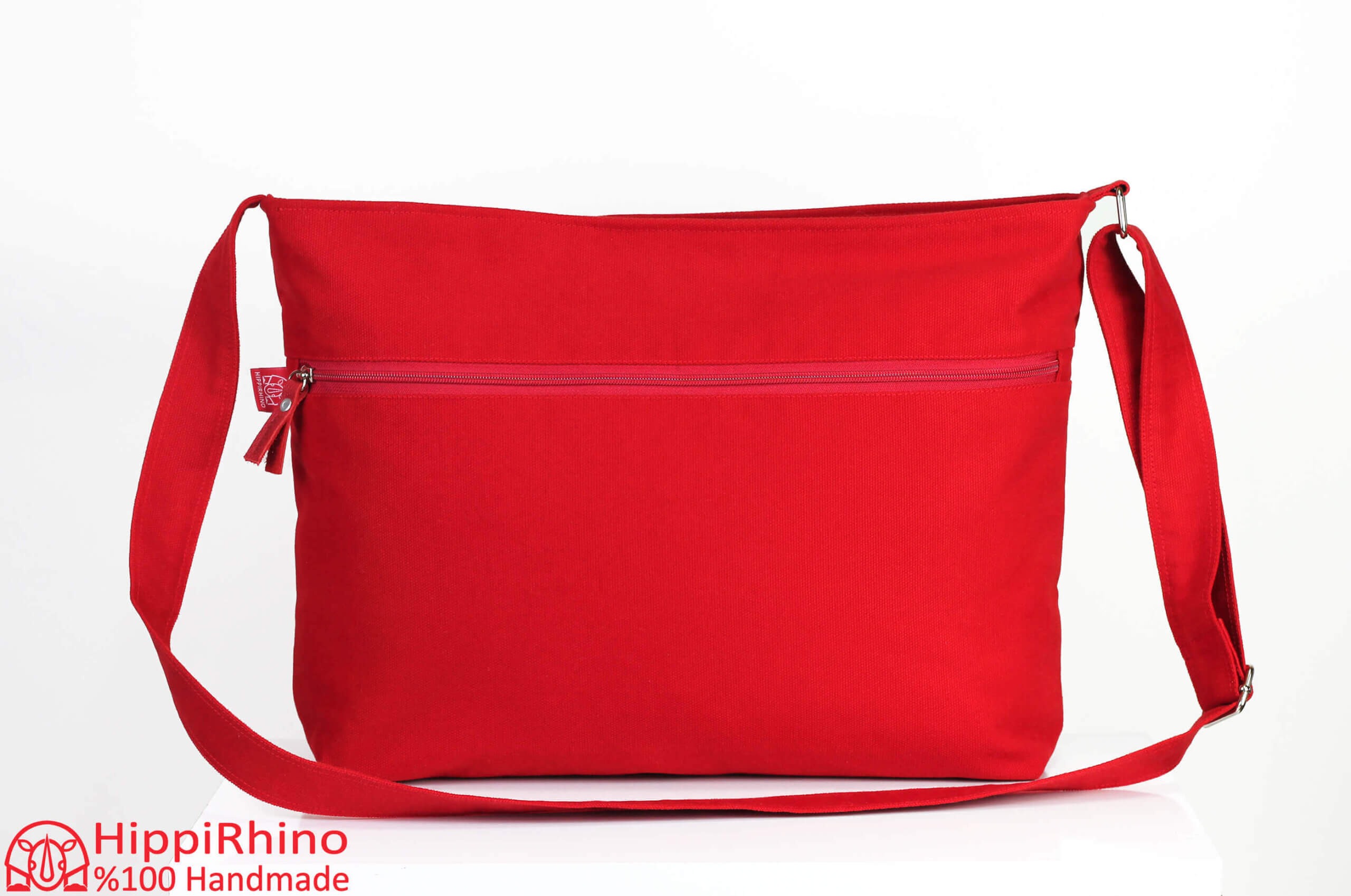 Red Canvas Messenger Bag Canvas Tote Bag Classic Style Large Bag Shoulder Bag Men Bag Women Purse Unisex Casual Cotton Everyday Bag - Hippirhino Purses Totes Custom Personalized Handmade Bags
