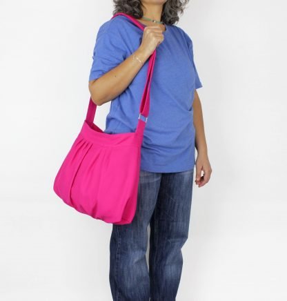 Pink Pleated Crossbody Bag