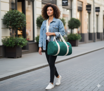 grass green duffel gym sports bag