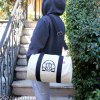 Personalized Stenciled Raw Cotton Duffle Bag