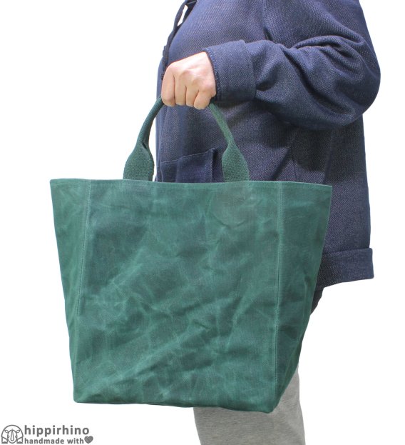 Waxed Cotton Grocery Market Shopping Bag