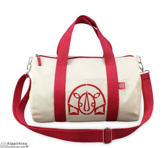 Personalized Stenciled Raw Cotton Duffle Bag