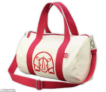 Personalized Stenciled Raw Cotton Duffle Bag