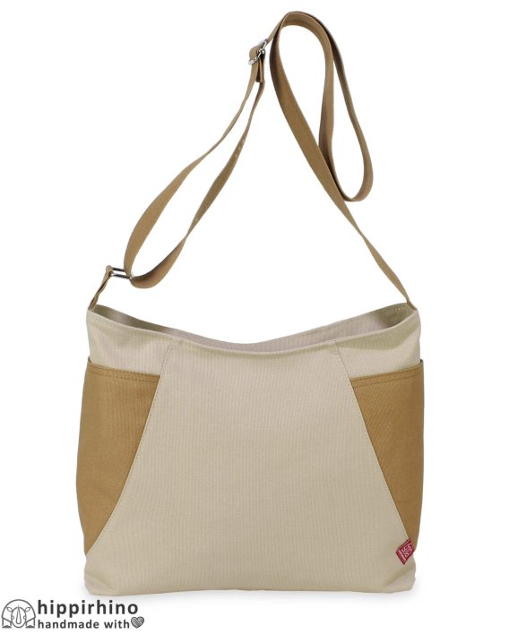 Canvas Crossbody Hobo Bag Multi Bottle Pockets Washable Bag Two Tone ...