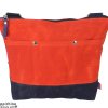 Orange Navy Blue Waxed Tote Bag