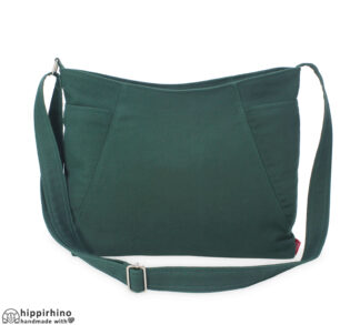 Grass Green Cotton Canvas Pocket Hobo Bag