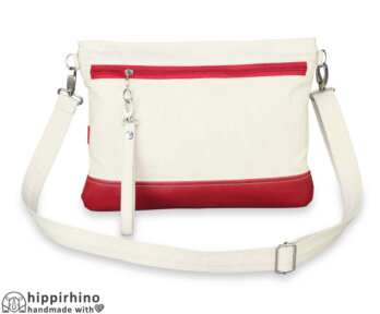 Crossbody Raw Cotton Leather Wristlet Clutch