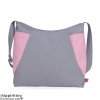 Light Grey Canvas Hobo bag Candy Pink Side Pockets