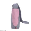 Light Grey Canvas Hobo bag Candy Pink Side Pockets