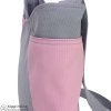 Light Grey Canvas Hobo bag Candy Pink Side Pockets