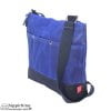 Blue Waxed Tote Bag With Pockets