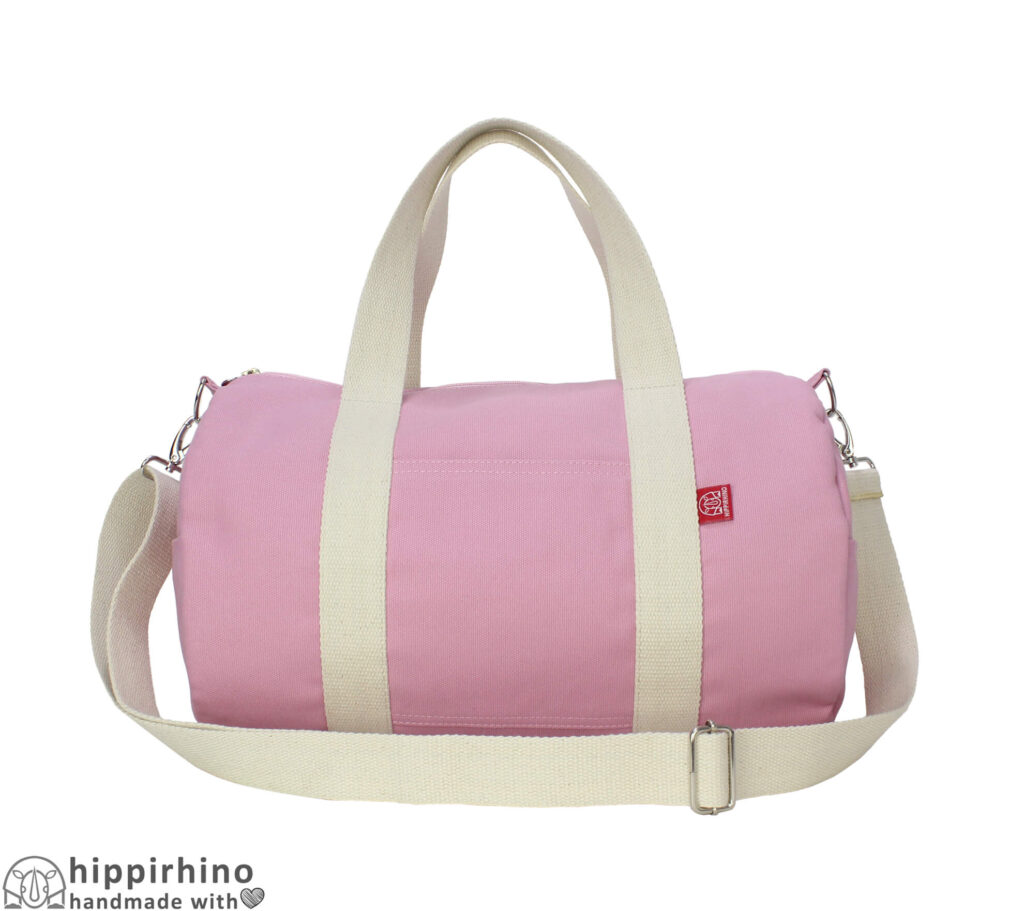 Classic 100% Canvas Sport Gym Bag Round-Shaped Pink Duffel Weekend Bag -  OsgoodwayBag