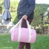 Candy Pink Canvas Cotton Duffel Gym Sport Bag